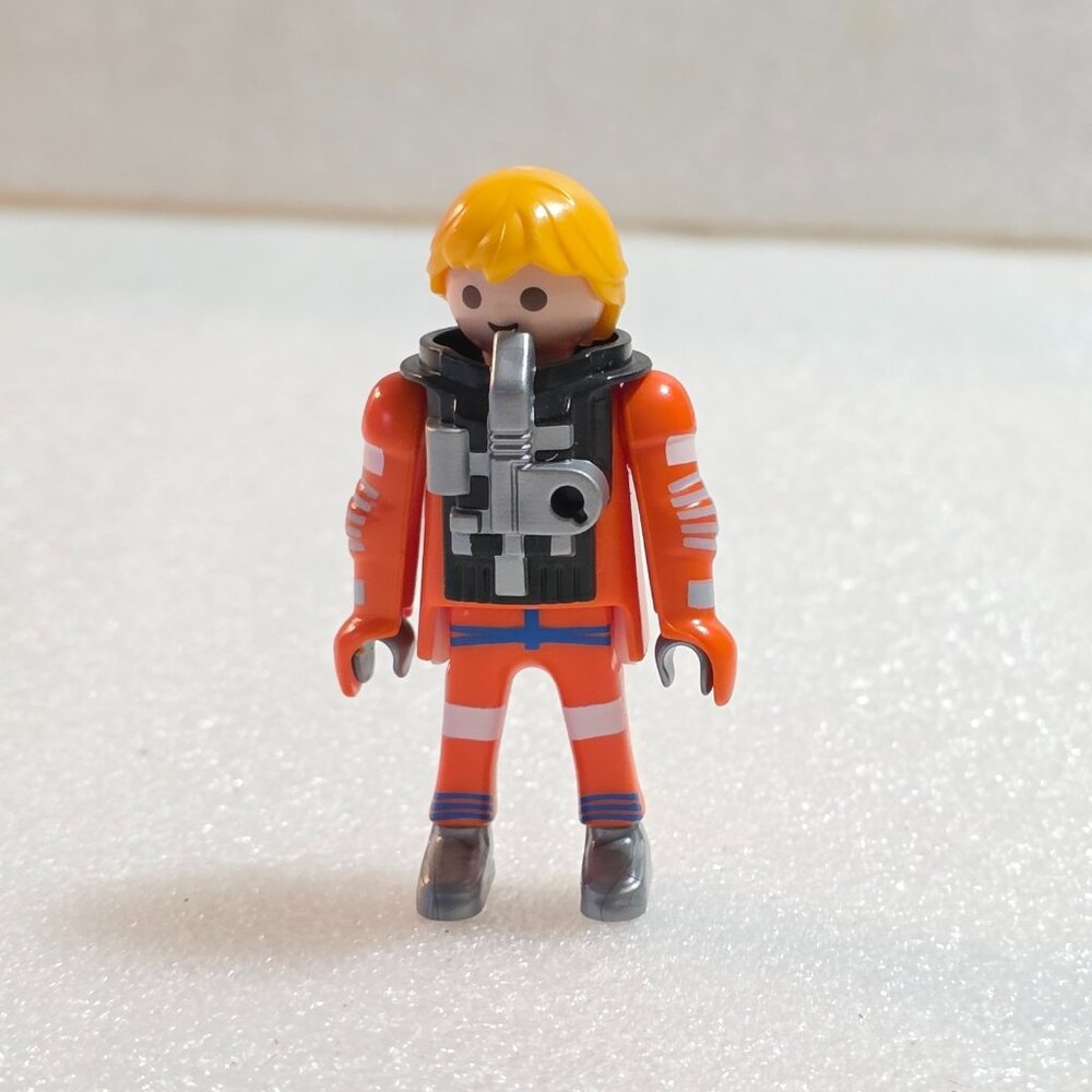 Playmobil Astronaut‎ Space Shuttle Orange Blonde Male Vintage 1992 Figure 3"